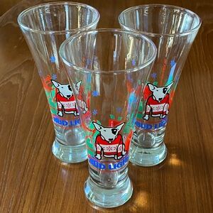 VTG Spuds Mackenzie Beer Glaases Set/3